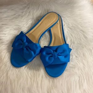 J. Crew satin slide on with bow.